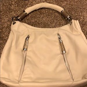 Michael Kors cream leather shoulder bag